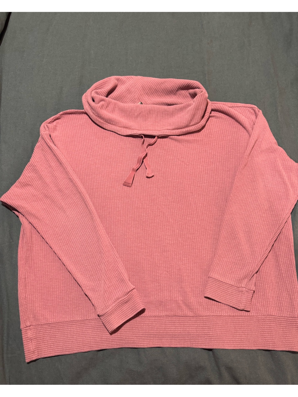 J. America Men's Rose Pink Waffle Turtleneck Hoodie